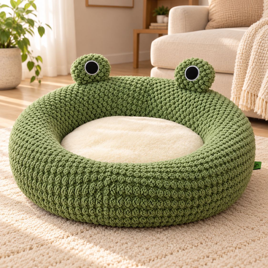 panier donut chien vert forme grenouille