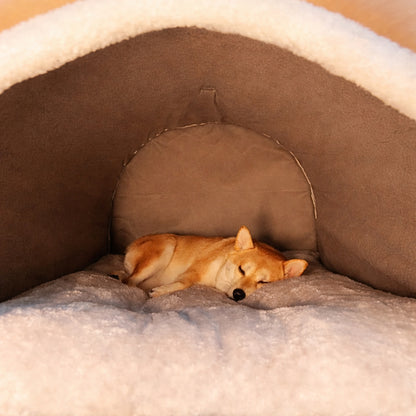 Niche cocon confortable pour chien – gris