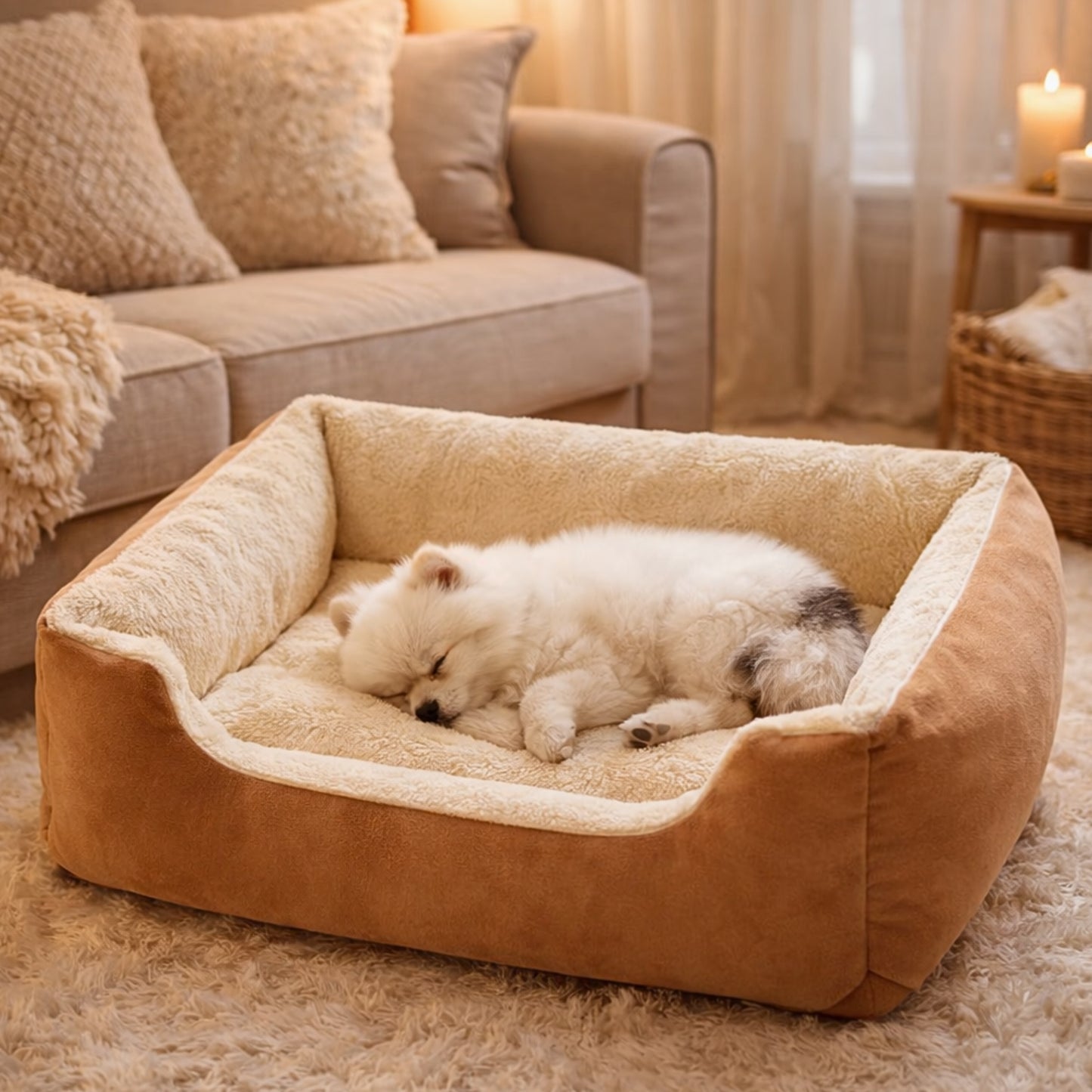 Panier confortable pour chien – beige