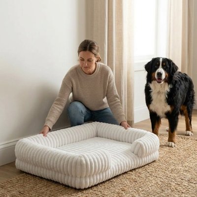 Panier pour chien blanc mémoire de forme
