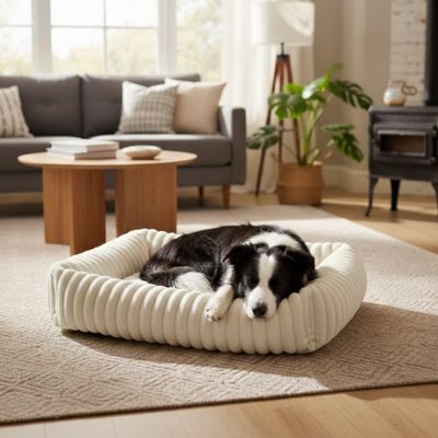 panier pour chien confort orthopedique doux gris