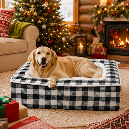 panier pour chien dehoussable noir blanc grand chien allonge