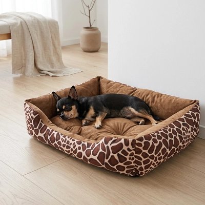 Panier pour chien doux marron