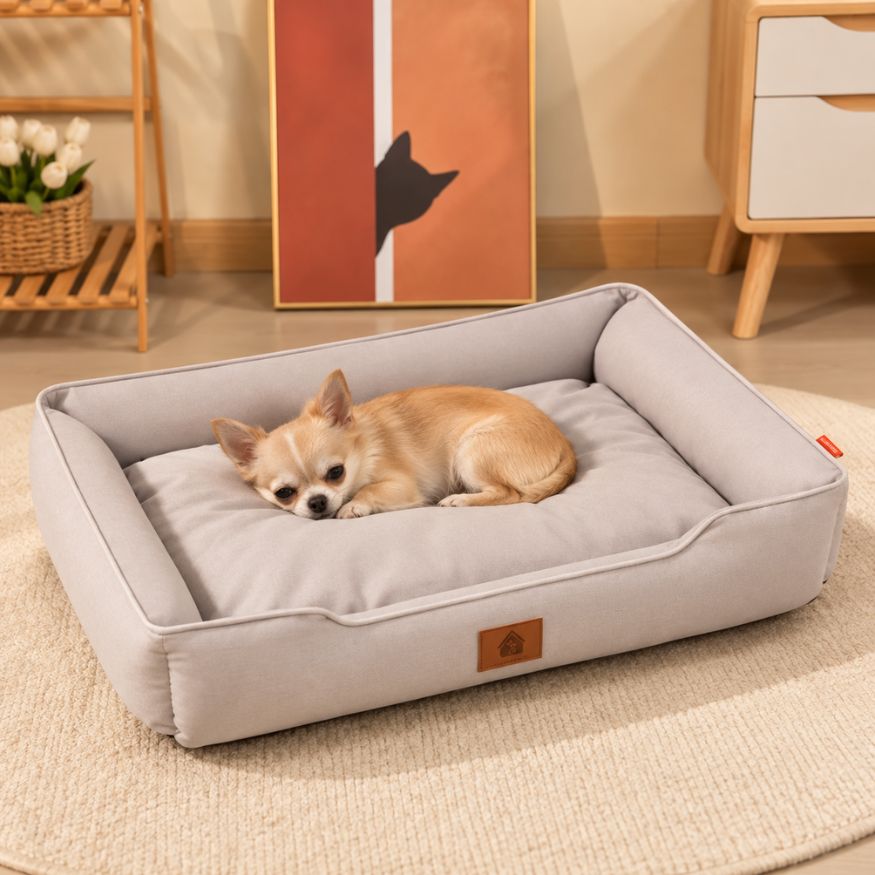 panier pour chien gris clair chihuahua