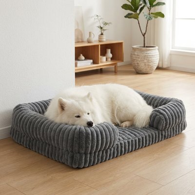 Panier pour chien gris mémoire de forme