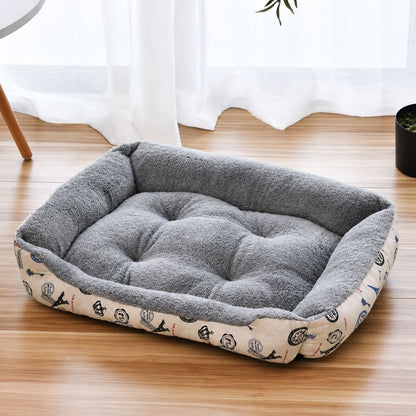 panier pour chien gris motif paris peluche rectangulaire coussin moelleux