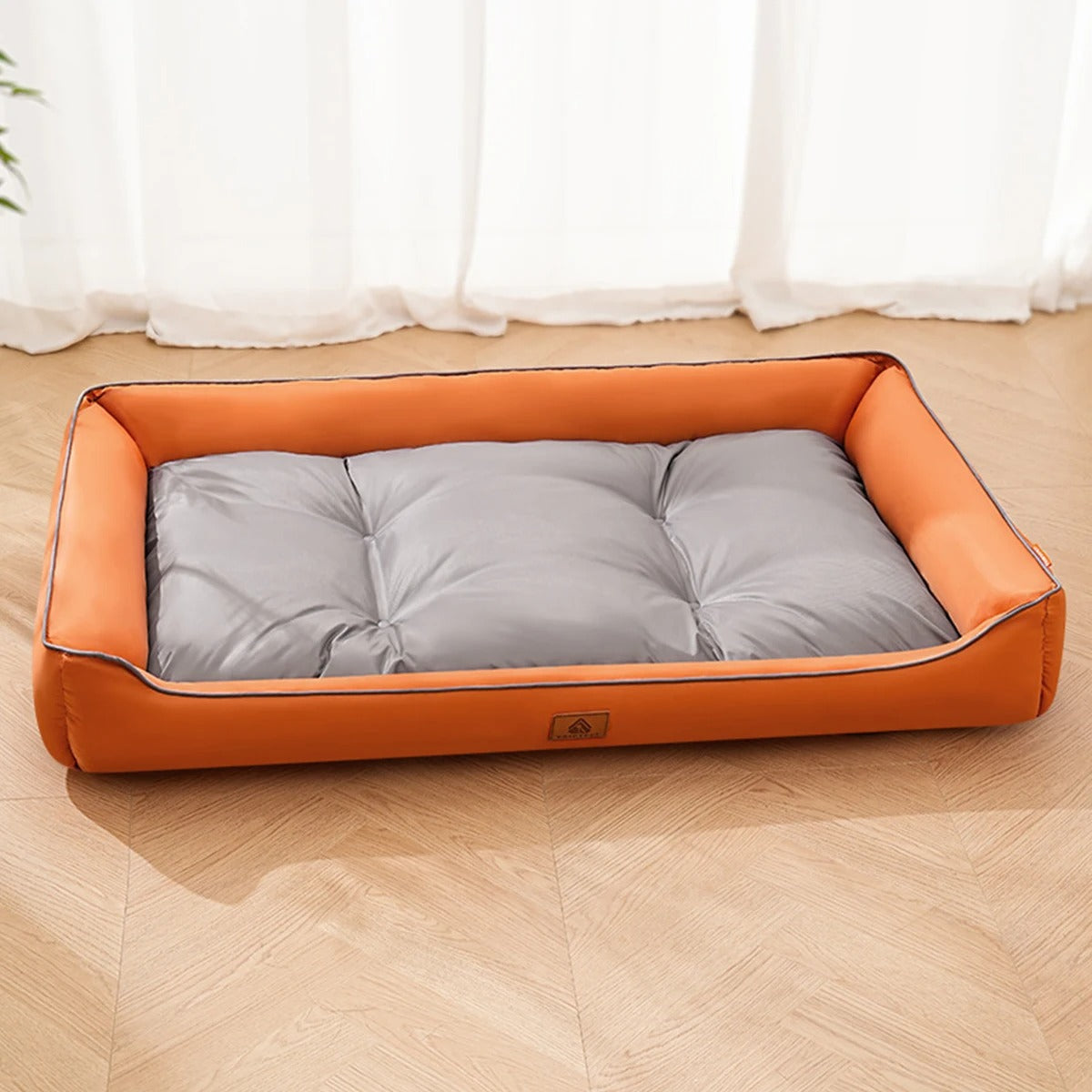 panier pour chien impermeable oxford orange gris solide