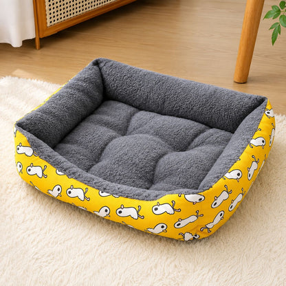panier pour chien jaune confortable doux gris