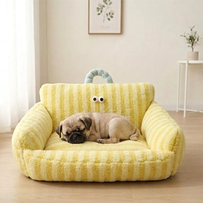 Panier pour chien jaune rembourré