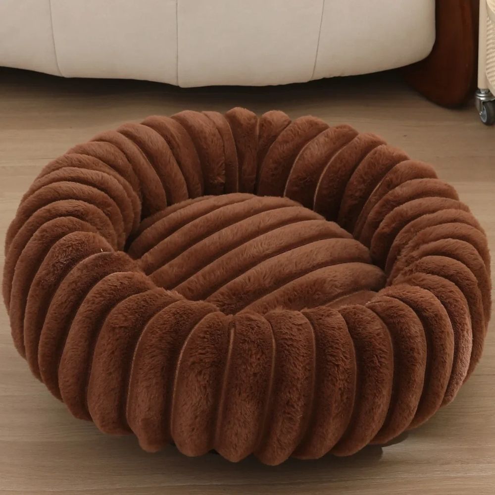 panier pour chien marron texture douce fond antiderapant