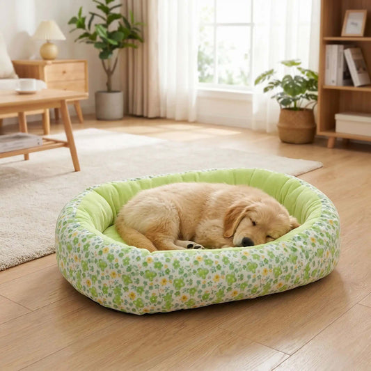 panier pour chien moelleux floral