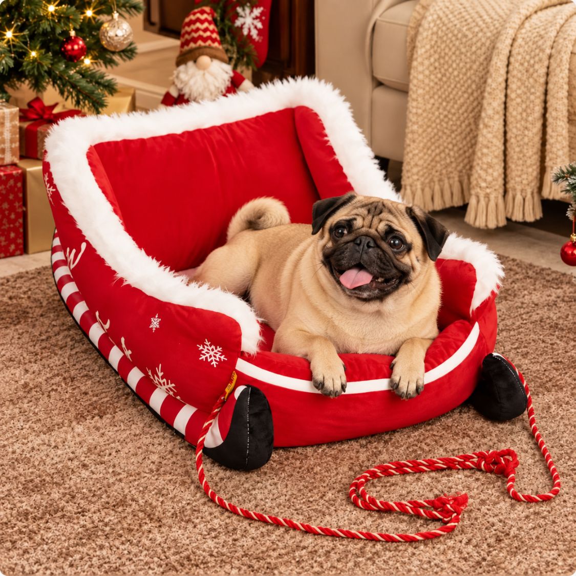 panier pour chien noel petit chien couche