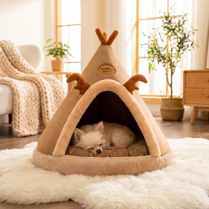 panier pour chien tipi marron large ouverture