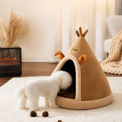 panier pour chien tipi marron petit chien