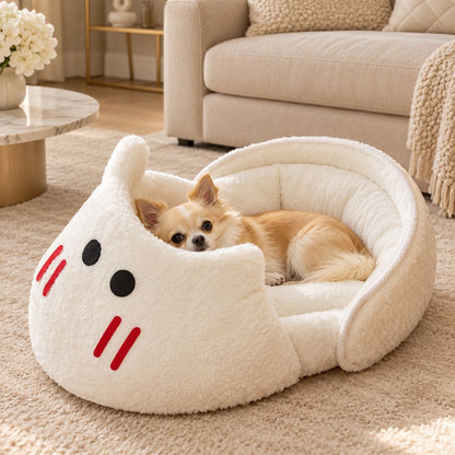 panier pour petit chien blanc chien repos