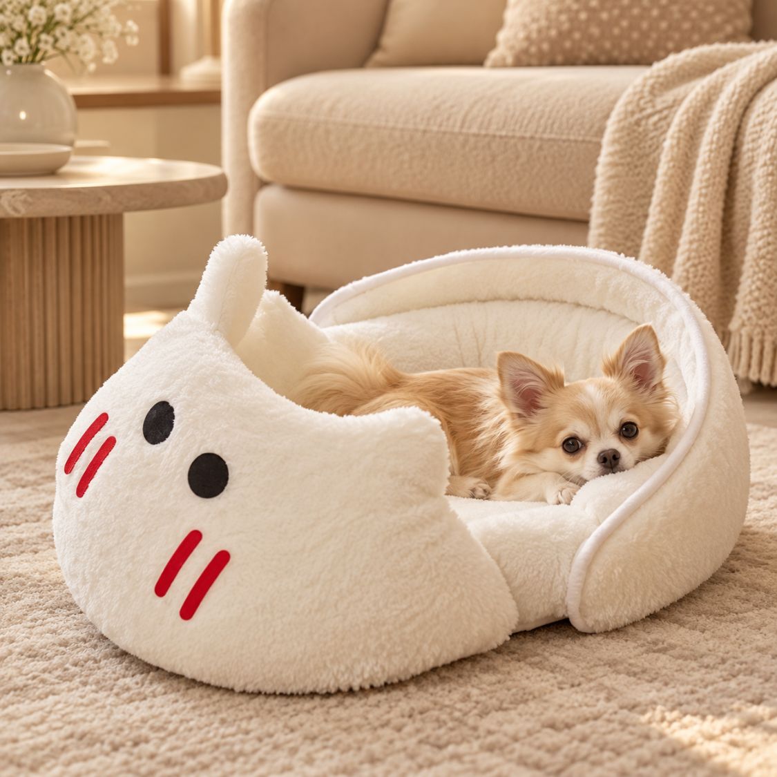 panier pour petit chien blanc cocon chien blotti
