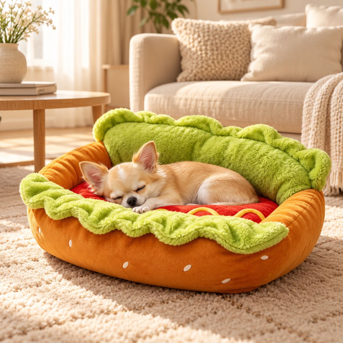 panier pour petit chien hot dog chien allonge