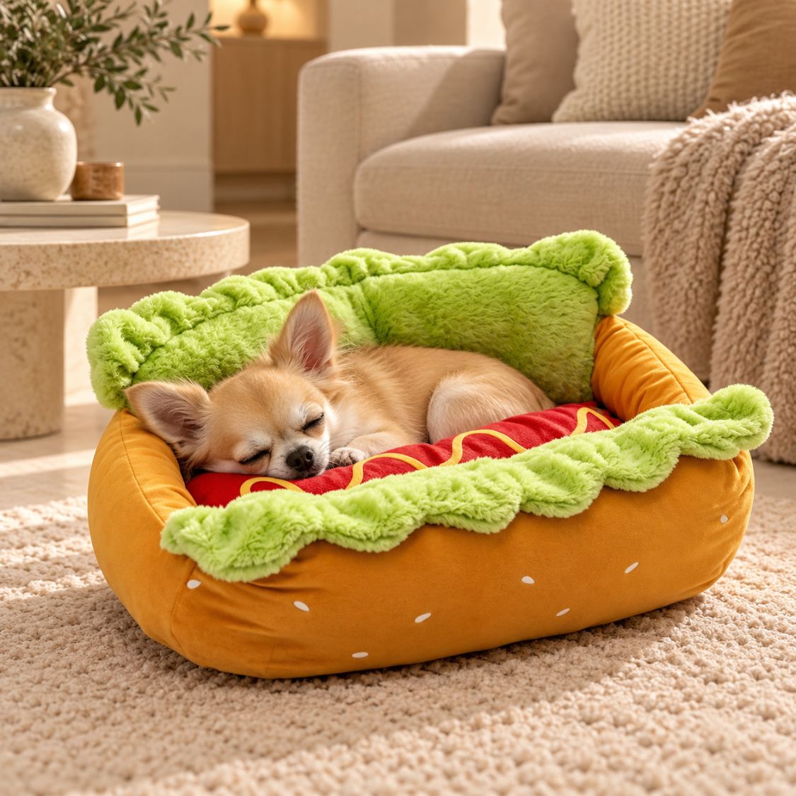 panier pour petit chien hot dog chien couche