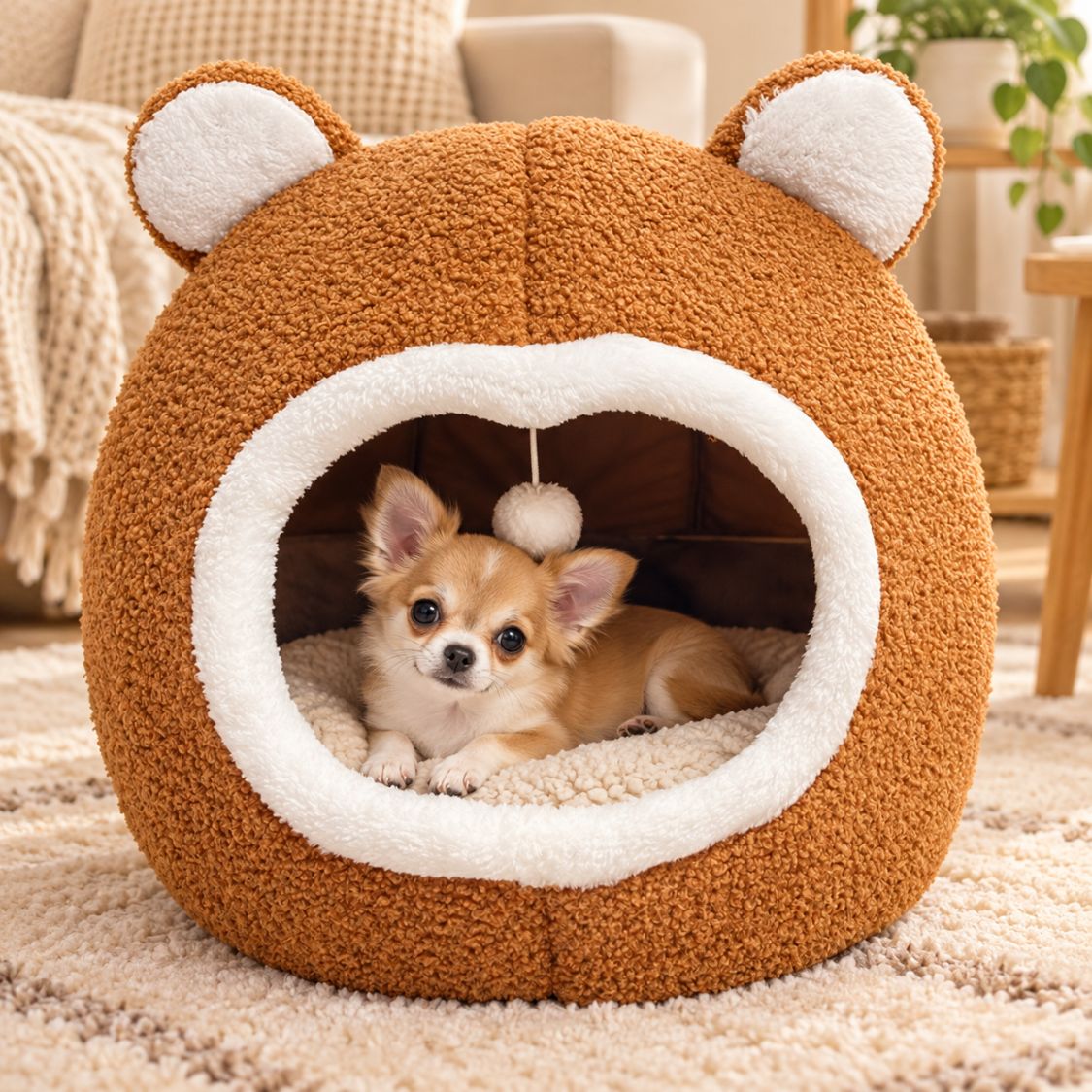 panier pour petit chien ours chihuahua interieur