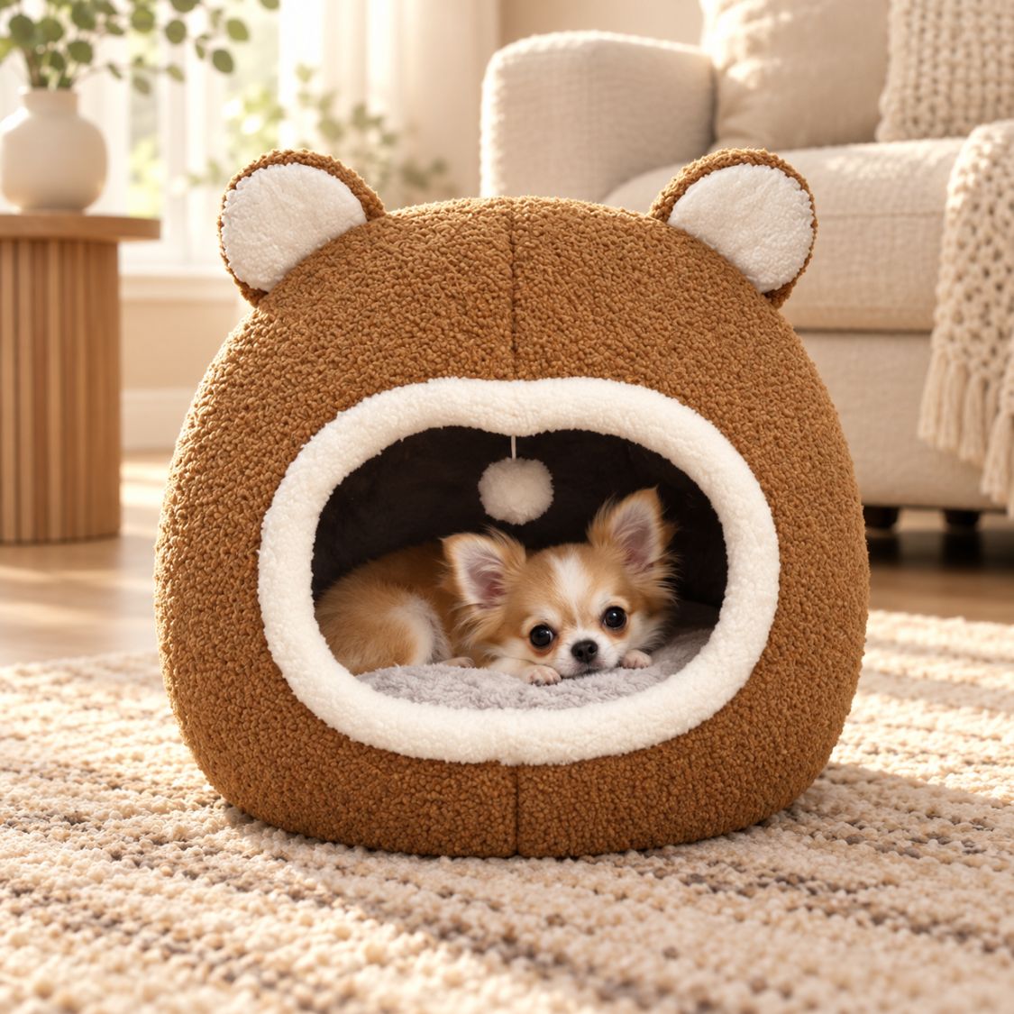 panier pour petit chien ours marron chihuahua