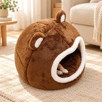panier pour petit chien ours vue cote