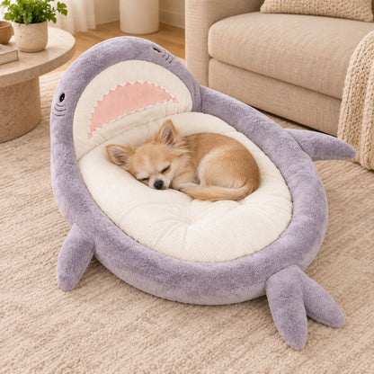 panier pour petit chien requin gris chien endormi