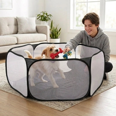 parc pour chien modulable noir chiot petit chien