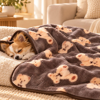 plaid pour chien marron ours chien couche