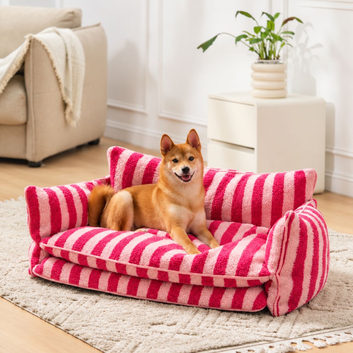 sofa pour chien rose chien salon
