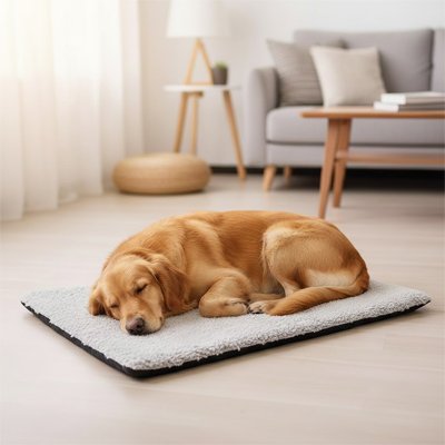 Tapis chien gris confortable rembourré doux
