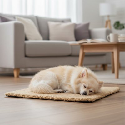 Tapis chien peluche doux chaleur 