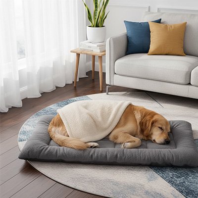 Tapis pour chien confortable gris