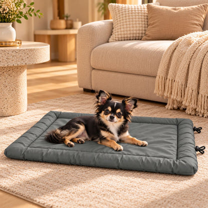 tapis pour chien impermeable gris chien noir couche