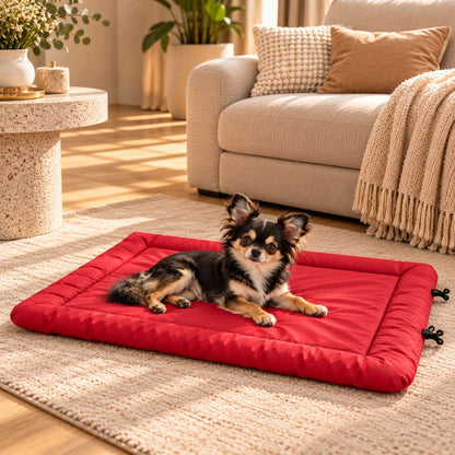 tapis pour chien impermeable rouge chien noir couche salon
