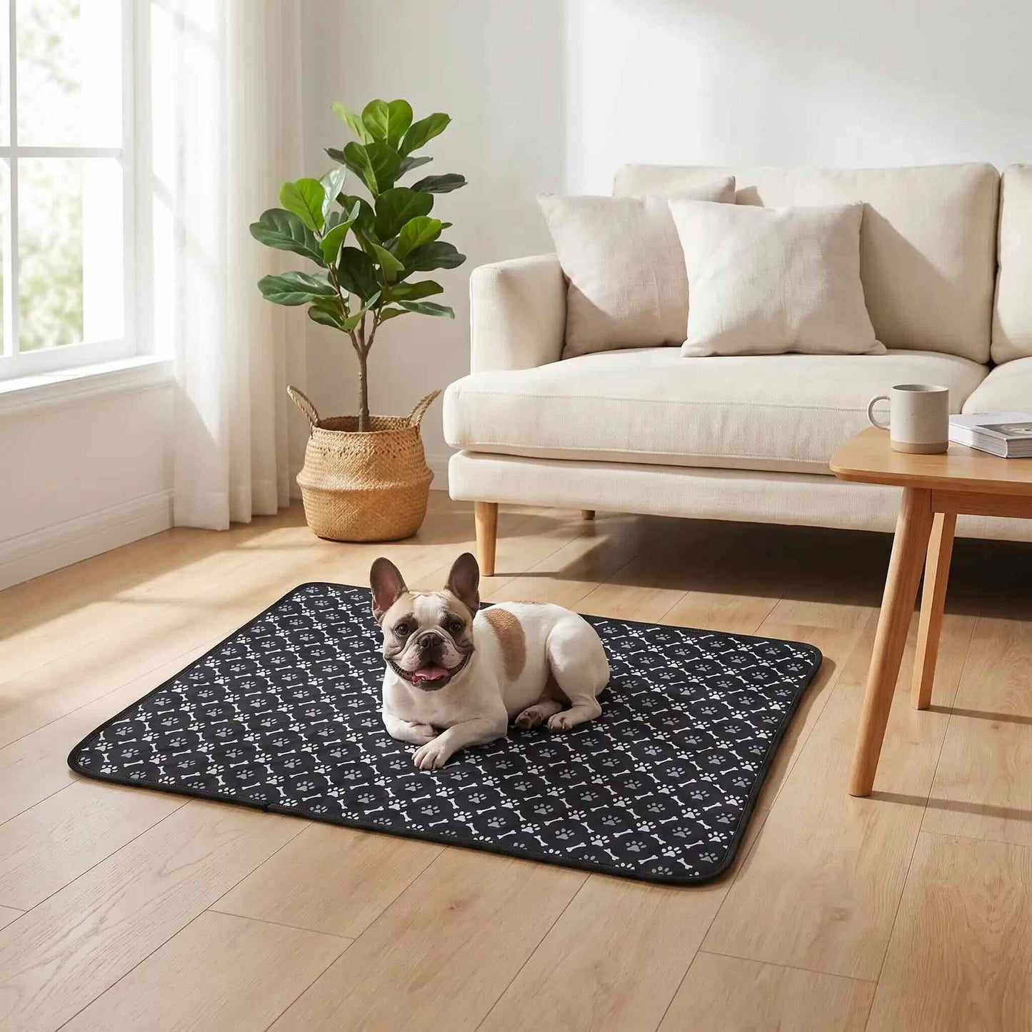 tapis pour chien lavable absorbant antidérapant noir