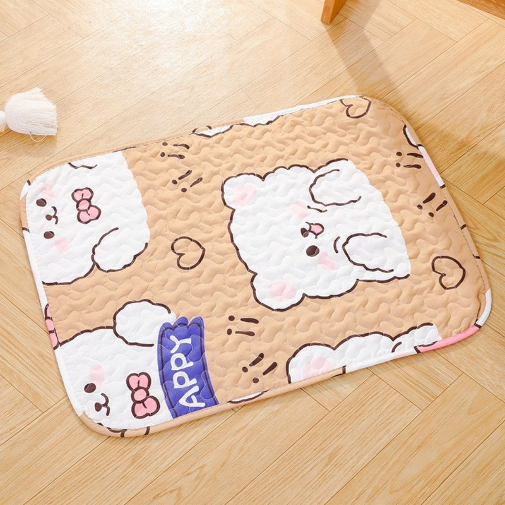 tapis pour chien matelasse antidérapant beige confortable