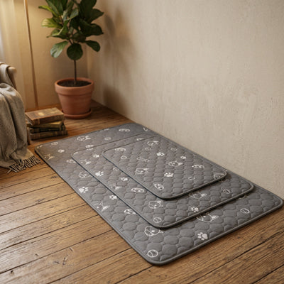 tapis pour chien pliable matelasse facile a ranger gris