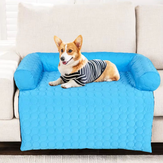 tapis pour chien rafraichissant confort fraîcheur bleu