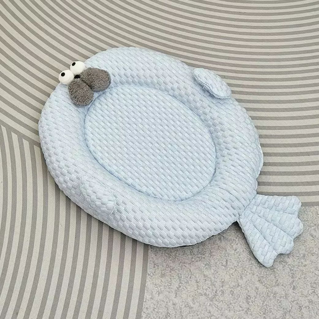 tapis pour chien rafraichissant moelleux bleu confortable