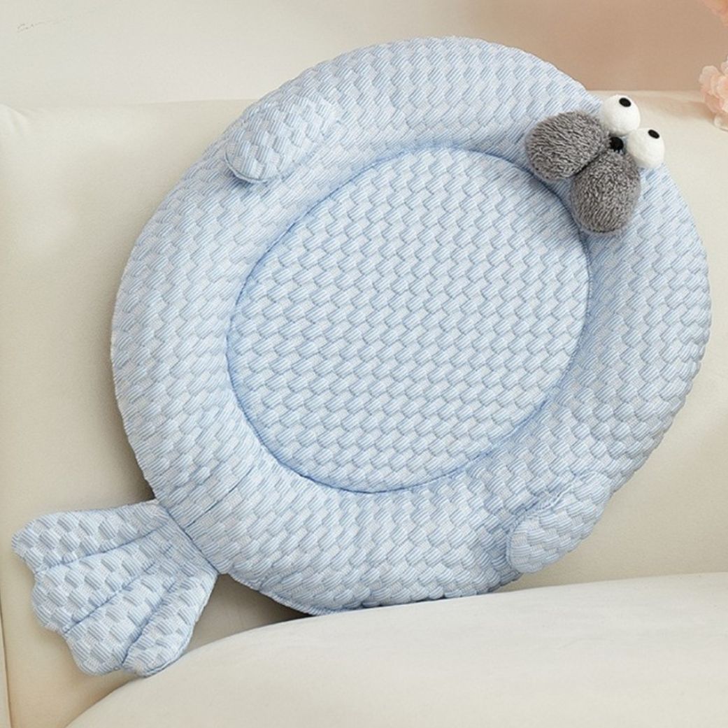tapis pour chien rafraichissant moelleux bleu phoque