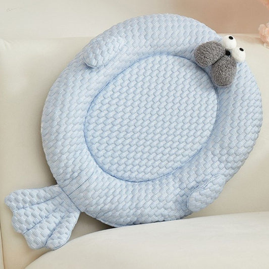 tapis pour chien rafraichissant moelleux bleu phoque