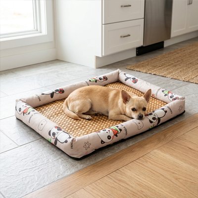 Tapis rafraichissant chien anti humidité avec coussin à rebords