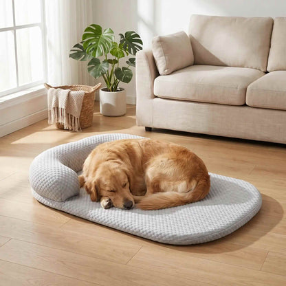 tapis rafraichissant chien appui tête gris