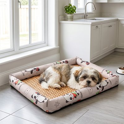 Tapis rafraichissant chien avec rebords rembourrés pour un confort gris