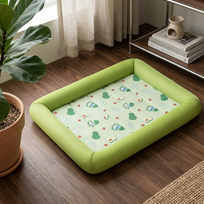 tapis rafraichissant chien rebords respirants vert