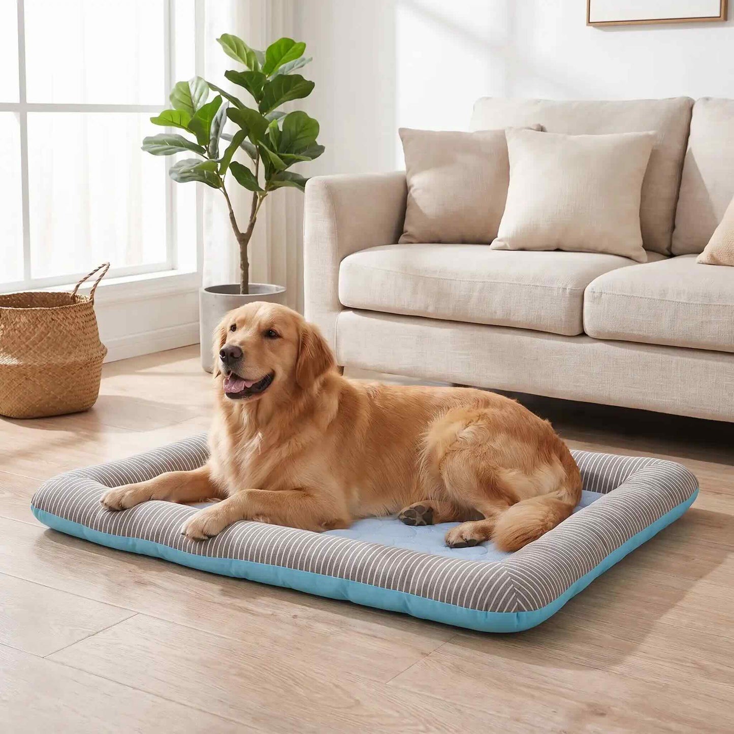 tapis rafraichissant pour chien sans gel bleu